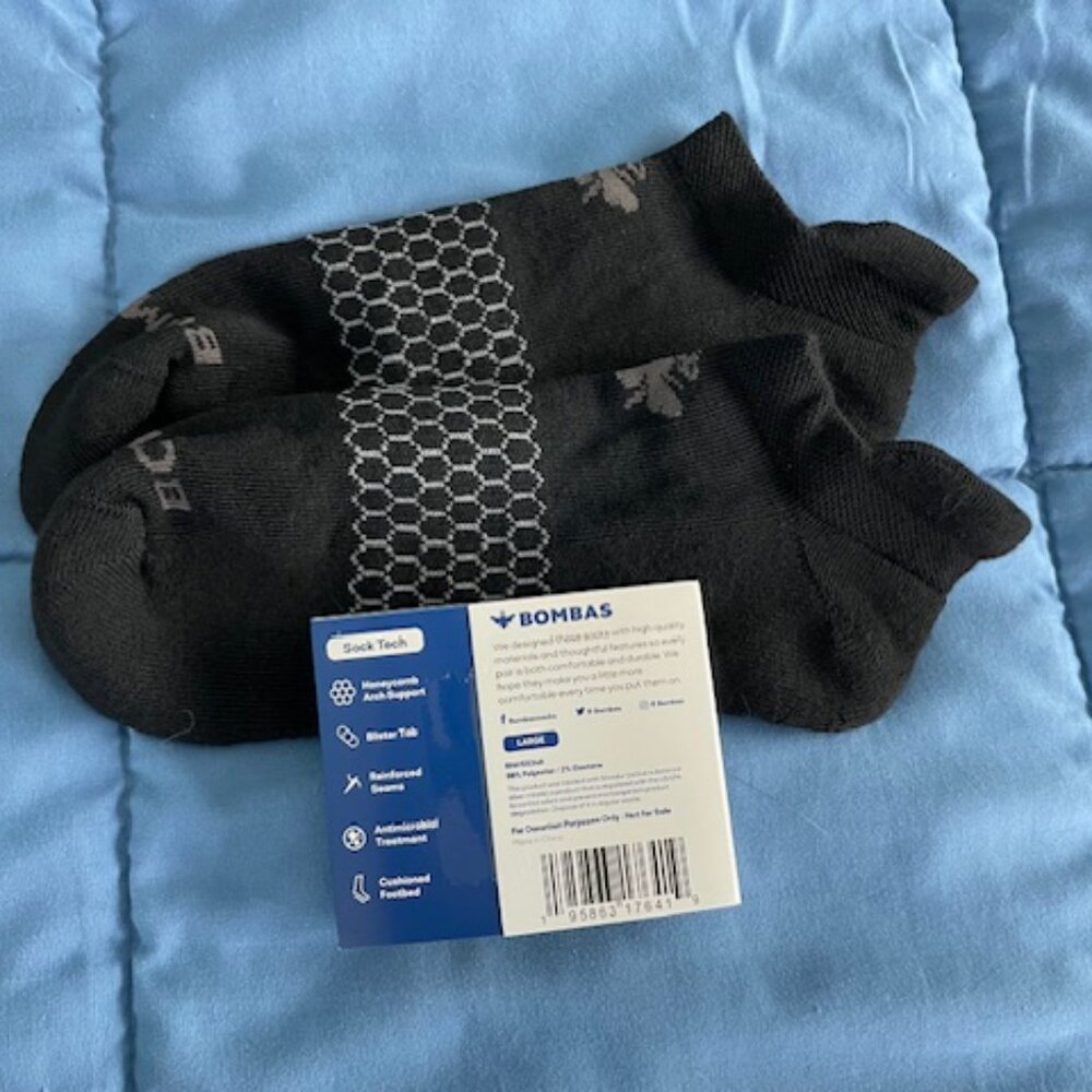 Large Bombas Ankle Socks x 10 pairs BUNDLE Black NEW LOT UNISEX MENS ATHLETIC - Picture 9 of 10
